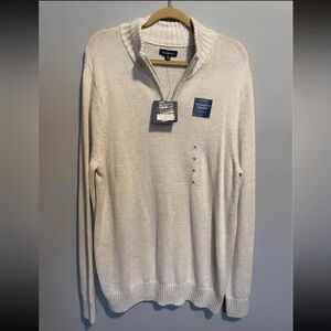 Croft & Barrow Men's Cream Zip-Up Sweater XL